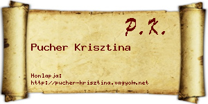 Pucher Krisztina névjegykártya